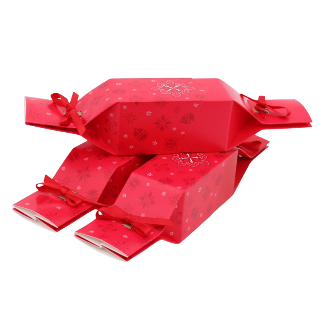 Six Reusable Christmas Crackers ‘Red Jewel’