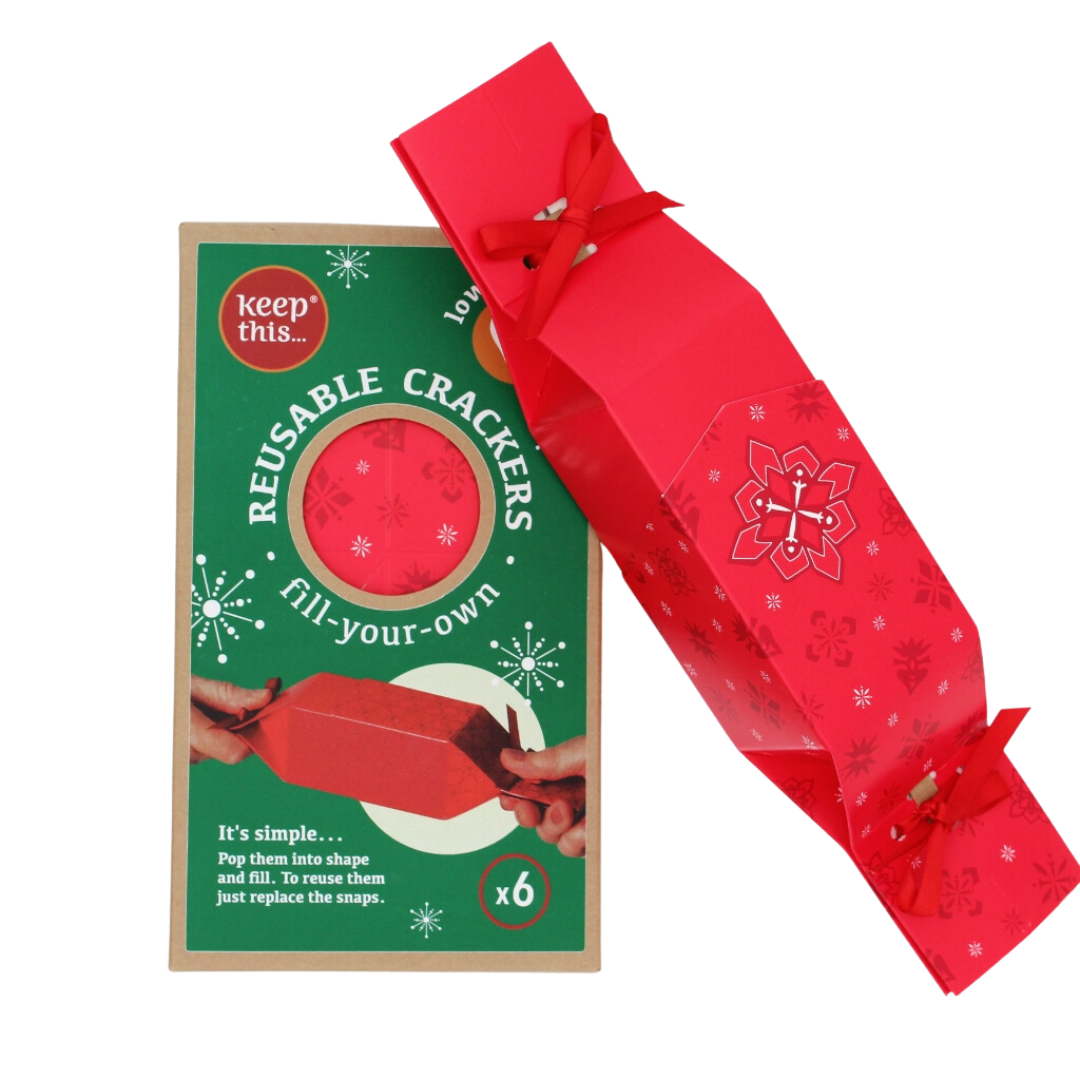 Six Reusable Christmas Crackers ‘Red Jewel’