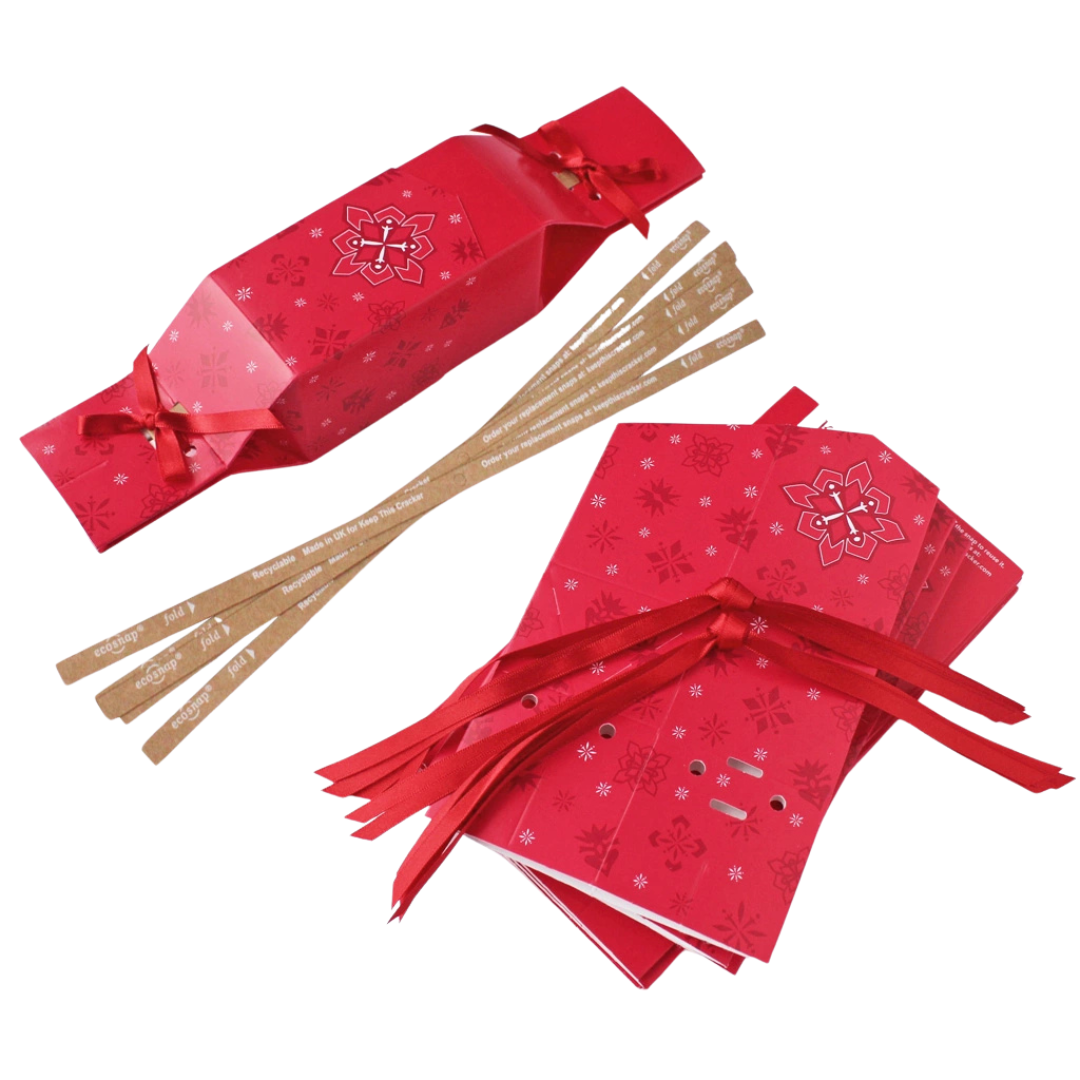 Six Reusable Christmas Crackers ‘Red Jewel’