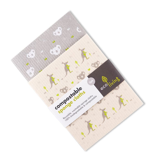 Compostable Sponge Cleaning Cloths Set of 2 - Wildlife Rescue